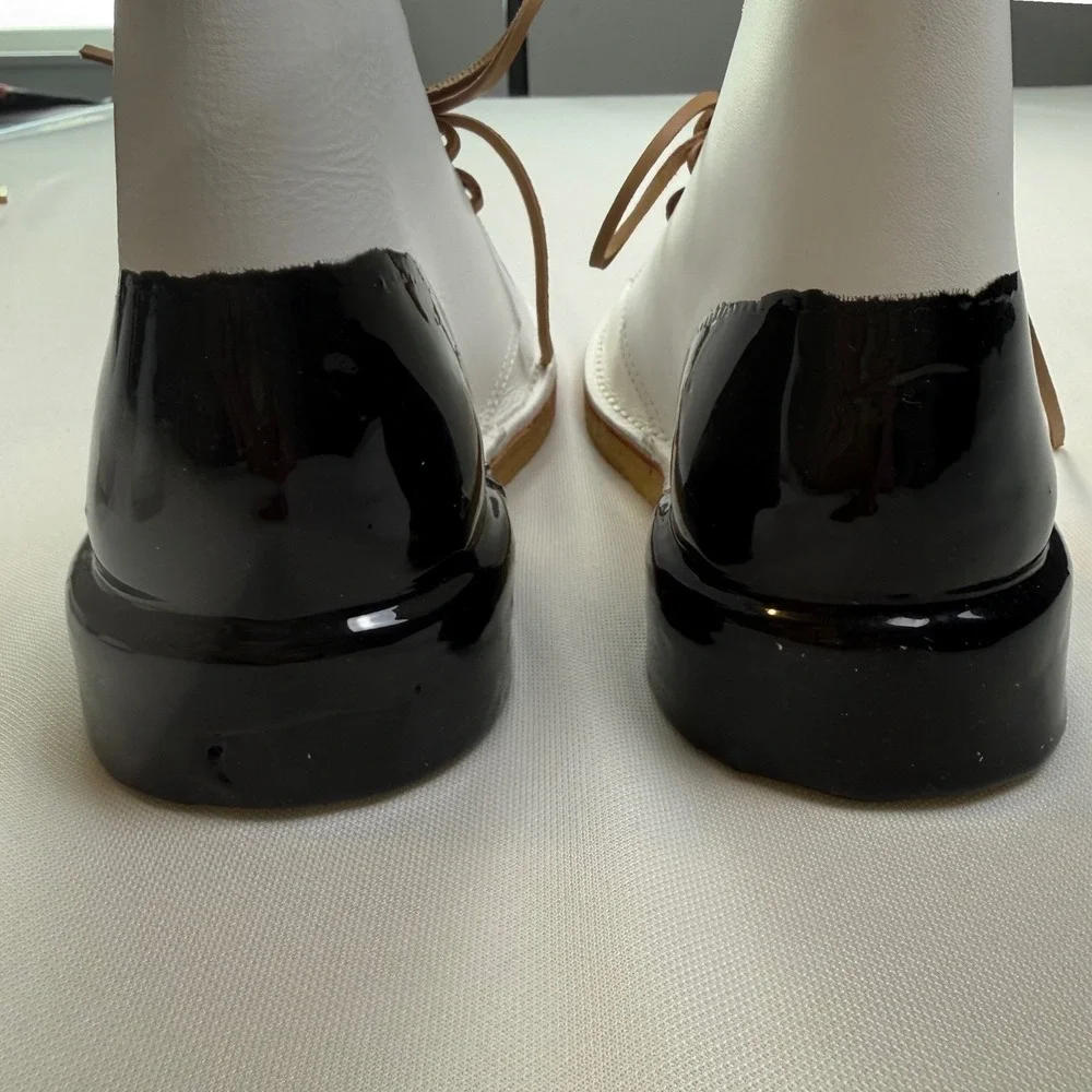 Clarks Originals Desert Boot White Black Dipped Patent Leather Chukka US 7M UK6G